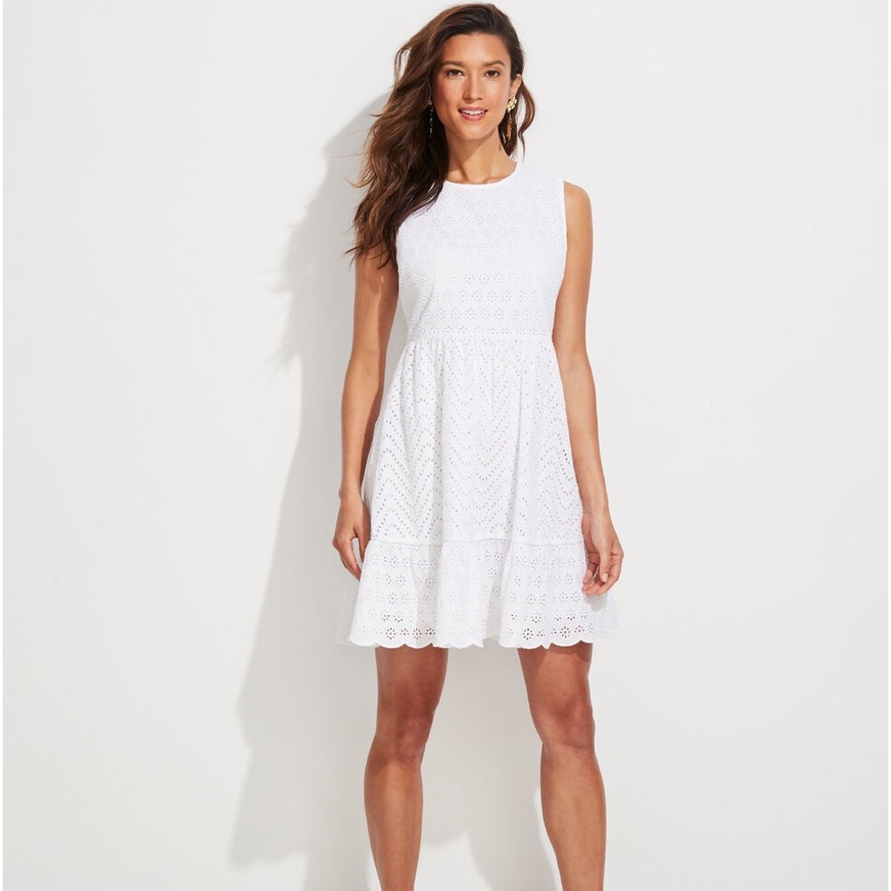 - Vineyard Vines Allamanda Eyelet Sleeveless Dress Size 4
